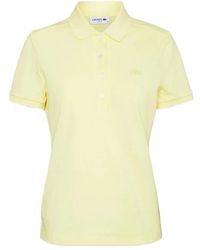 Lacoste - Tops ,Geel ,Katoen Slim Fit Stretch Katoen Piqué Polo Shirt - Lyst