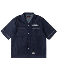 Evisu - Overhemden ,Blauw ,Denim Ht Denim Ss Shirt - Lyst