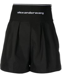 Alexander Wang - Zwarte Chic High-Waisted A-Line Shorts - Lyst