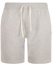 Ralph Lauren - Bestickte logo-track-shorts andover heather - Lyst