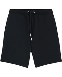 Ami Paris - Korte Broeken ,Zwart ,Katoen Biologisch Katoen Zwarte Fleece Shorts - Lyst