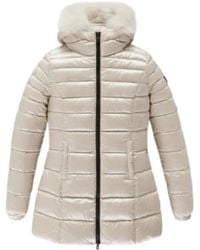 Refrigiwear - Jassen ,Polyester Lange Bontjas Met Logomouw - Lyst