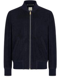 Paul Smith - Jassen ,Blauw ,Leer Suede Bomberjack - Lyst