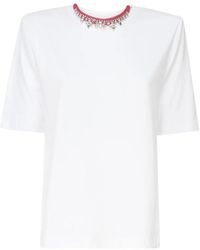 Mariuccia Milano - Camiseta de algodón blanca con collar - Lyst
