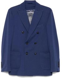 Circolo 1901 - Jassen ,Paars ,Paarse Double-Breasted Jas Met Zakken - Lyst