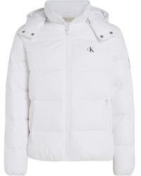 Calvin Klein - Jassen ,Wit ,Leer Witte Gewatteerde Donsjas Aw 24 - Lyst