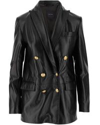 Tagliatore Jacket In Lambskin Leather - Zwart