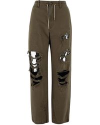 DARKPARK - Pantalones de algodón verde militar con lentejuelas - Lyst