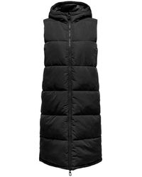 ONLY - Jassen ,Zwart ,Polyester Mouwloze Puffer Bodywarmer - Lyst
