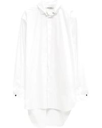 Phoebe Philo - Overhemden ,Wit ,Katoen Asymmetrisch Oversized Katoenen Popeline Overhemd - Lyst