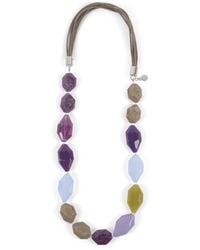 Emporio Armani - Multicolour halskette mit schnüren und geometrischen elementen - Lyst