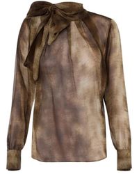 Elisabetta Franchi - Python Print Voile Blouse - Lyst