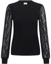 Kaffe - Tops ,Zwart ,Kccarina T-Shirt - Lyst