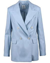Eleventy - Jassen ,Blauw ,Wol Doppiopetto Blazer - Lyst