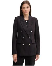 DKNY - Pinstripe Double-Breasted Blazer - Lyst