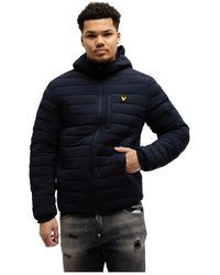 Lyle & Scott - Gewatteerde Hoodie Jas Donkerblauw - Lyst