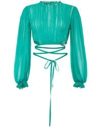 Alberta Ferretti - Overhemden ,Blauw ,Tops - Lyst
