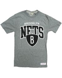 Mitchell & Ness - Tops ,Grijs ,Brooklyn Nets Team Arch Grijs T-Shirt - Lyst