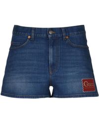 Gucci Label Shorts - Blauw