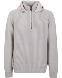 Herno - Truien & Vesten ,Grijs ,Wol Resort Hooded Wool Sweater - Lyst