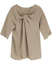 Max Mara - Overhemden ,Blouse Met Ronde Hals En Knoopdetail Op De Rug - Lyst