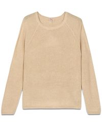 Oltre - Lurex-pullover mit rundem ausschnitt und knöpfen hinten - Lyst