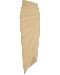 Cortana - Rokken ,Hennep High-Waisted Asymmetrische Midi Rok - Lyst