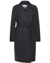 Max Mara - Blauwe Wollen Jas Met Riemsluiting - Lyst