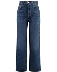 Agolde - High Rise Wide Leg Denim Broek - Lyst