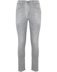Dondup - Pantalones grises slim fit de algodón - Lyst