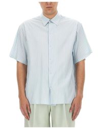 Lanvin - Overhemden ,Blauw ,Katoen Bowling Shirt - Lyst