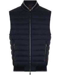 Moorer - Jassen ,Blauw ,Polyester Moderne En Functionele Gewatteerde Gilet - Lyst