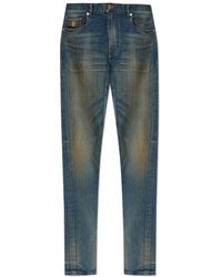 Versace - Jeans ,Blauw ,Denim Jeans Met Vintage-Effect - Lyst