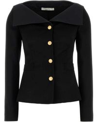 Alessandra Rich - Woll-Satin-Jacke Mit Mikado-Kragen - Lyst