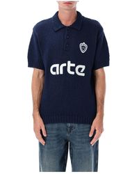 Arte' - Tops ,Blauw ,Katoen Gebreide Voetbal Polo Sweater Aw 25 - Lyst