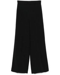 JOSEPH - Zwarte Textuur Hoge Taille Wijde Pijp Broek - Lyst