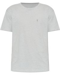 AllSaints - Tops ,Grijs ,Katoen Flax T-Shirt - Lyst
