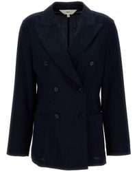 Barena - Jassen ,Blauw ,Wol Divina Tropical Blazer - Lyst