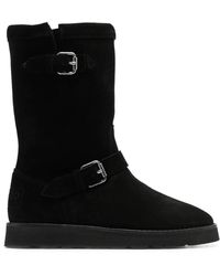 KENZO - Schoenen ,Zwart ,Leer Enkellaarsjes - Lyst