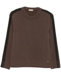 Herno - Truien & Vesten ,Bruin ,Trui Met Ronde Hals - Lyst