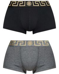 Versace - Baumwoll-Stretch-Unterwäsche Mit Logo-Bund - Lyst