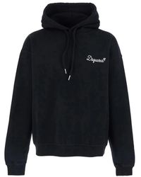 DSquared² - Hoodies & Sweatvesten ,Zwart ,D2 Signature Relax Fit Hoodie - Lyst