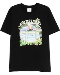 CASABLANCA - Tops ,Zwart ,Katoen Volcano T-Shirt Met Korte Mouwen - Lyst