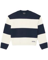 A.P.C. - Truien & Vesten ,Veelkleurig ,Wol Penny Striped Sweater - Lyst