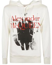 Alexander McQueen - Logo kapuzenpullover mit grafischem druck - Lyst