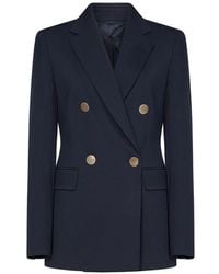 Max Mara - Blaue jacken mit schalkragen - Lyst