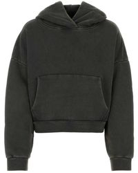 Entire studios - Hoodies & Sweatvesten ,Zwart ,Katoen Oversized Leigrijze Sweatshirt - Lyst