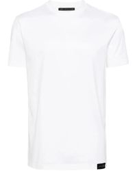 Low Brand - T-shirt bianca in cotone con logo - Lyst