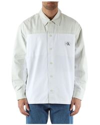 Calvin Klein - Giacca camicia relaxed fit in twill di cotone - Lyst