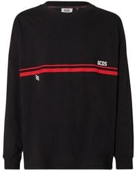 Gcds - Tops ,Zwart ,Katoen Low Logo Band Long Sleeves T-Shirt - Lyst